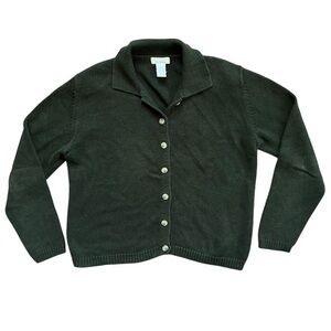 VINTAGE 90s Women’s Cozy Cottagecore Green Button Knit Cardigan Sweater Sz S